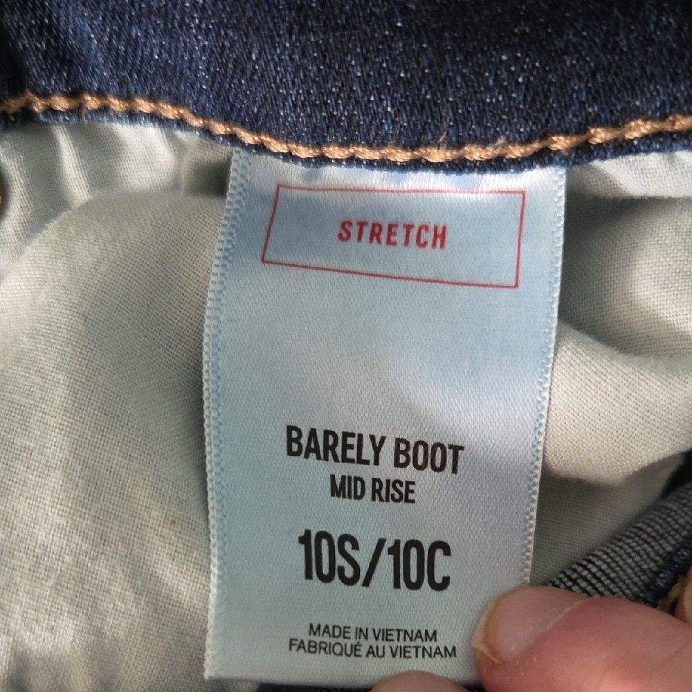 Womens Express Barely Boot Mid Rise Strtch Size 10S Blue Jeans - Picture 3 of 4